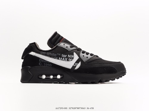 Nike OW joint MAX 90 air cushion off -WHITE X NIKE Air Max 90 OW Limited Classic Cushion Running Shoes STYLE: AA7293-001