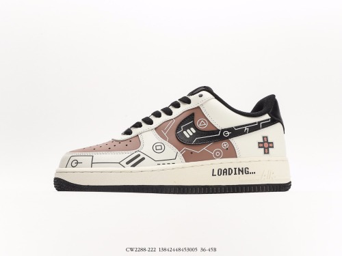 Nikeair Force 1 07 LV8GAME CONSOLELOADING 'Low Classic Various casual sneakers  Leather Mocha Brown Black Rice White Game Print  Style:CW2288-222