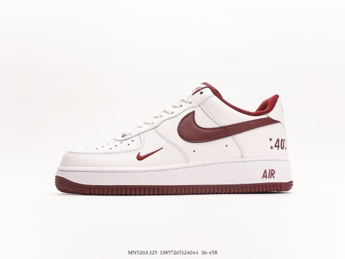 Nike Air Force 1 '0740th Anniversarywhite Vine Red Classic Low Low -Bannia Casual Sneakers  40th Anniversary Best Red Hook  Style:MN5263-125