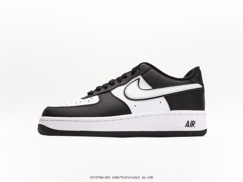 Nike Air Force 107 Lowblackwhitepanda Classic Low -Gangs Leisure Sneaker  Black and White Panda Hook Style:DV0788-001
