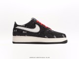 Levi's x Nike Air FORCE 1 07 Lowexclusive Denim classic Low -end leisure sneakers  black and white red wear cloth  Style:E5050-011