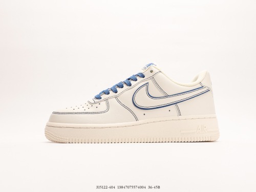 Nike Air Force 1 '07 Lowmilk Whiteblue Classic Low Gangs Leisure Sneakers  Leather Rice White Blue Blue Car Line  Style:315122-404