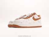 Nike Air Force 1 '07 LowwhitebrowRey Camo classic Low -end leisure sneakers  leather white dark brown gray camouflage  Style:DV1588-003