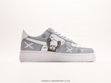 Nike by you Air FORce 1 '07 Low Retro SP Low -top classic versatile sneakers  white black light gray silk print  Style:CW2288-111