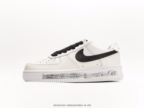 Peaceminusone x nike Air Force 1 '07 Low White Black Air Force Low Classic Void Sneak Sneakers Fun Scratching Creative Customs Capacity Style:DD3223-100