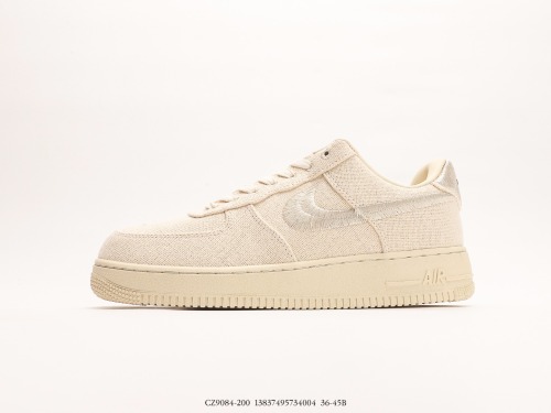 Stussy X Nike Air Force 1 '07 White Cool Stucy Lord Low Gangs Swear Shoes Style:CZ9084-200