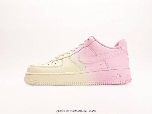 Nike Air Force 1 '07 LV8FIRST Use Black  Classic Low Low -Bannia Leisure Sneakers  Rendering Gradient White Pink   Style:QR2023-520