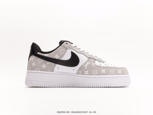 Nike Air Force 1 '07 White Gray LV Print Low -top casual shoes Style:BQ8988-108