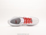 Supreme X Nike Air Force 1 Low 2020white Classic Low -Bannia Casual Sneaker  Leather White Red LOGO  Style:CU9225-100