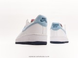 Nike Air Force 1’07 Lowpurto Rico Classic Low Gangs Leisure Sneakers  Pole Leather White Blue  Style:DQ9200-100