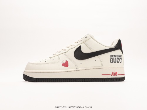 Nike Air Force 1 '07 GUCCI joint Low -top casual shoes  Mi White Black Red  Style:BS9055-719