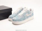 Nike Air Force 1 '07 Lowblue Suede classic Low -end leisure sneakers  flip the hair and dye blue sky and white clouds  Style:FD0883-400