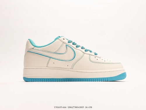 Stussy X Nike Air Force 1 '07 Low Stucy Light Blue reflective Low -top casual board shoes Style:UN1635-666