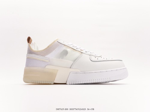 Nike Air Force 1 React mesh deconstructing stitching Low -top classic versatile casual sneakers Style:DH7615-100