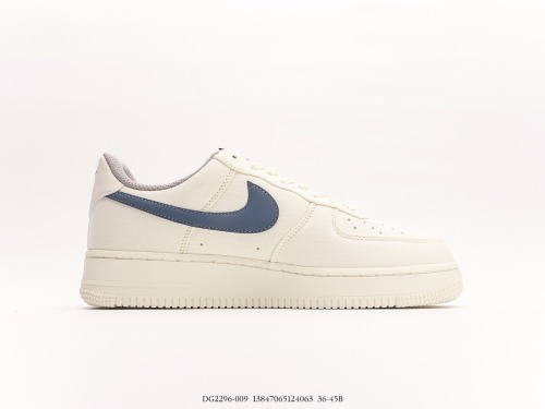 Nike Air Force 1’07 Low QSBeigeFog Blue Classic Low Gangs Leisure Sneakers  Canvas rice white haze blue  Style:DG2296-009