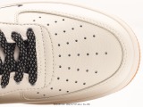 Nike Air Force 1’07 Lowmilky WhiteBlackgum Classic Low -Bannia Casual Sneakers  Milk White and Black Hook Full Sky Stars  Style:HD1689-101