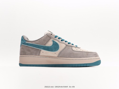 Nike Air Force 1′07 Low Suedegreylake Blue Classic Low Gangs Leisure Sneakers  Sugged in Gray Lake Blue  Style:ZB2121-666