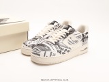 Nike Air Force 1 Low White Black Movie Poster Low -end leisure sneakers Style:FB0607-033