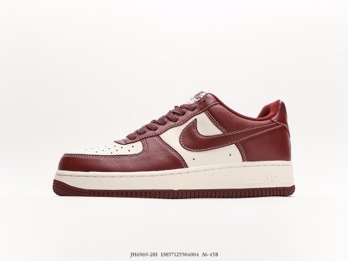 Nike Air Force 1 '07 Low  Rice wine red horse line full sky star color color  Low -top casual board shoes Style:JH6969-281