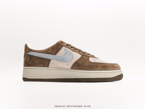 Nike Air Force 1′07 Low Suedegreylake Blue Classic Low -Bannia Casual Sneakers  Platty White Brown Gray Blue  Style:ZB2121-101