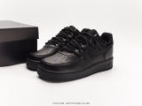 Nikeby You Air FORCE 1 '07 Low RETRO SP Low -gang classic versatile sports sneakers  all black warriors tie rope  Style:CV1724-001