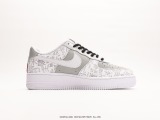 Nike Air Force 1’07 Lowthe Book of Family Names Classic Low Low -Glore Sneaker  Leather White Gray Hundred Family Surname Print  Style:SD3356-008