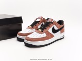 Nike Air Force 1′07 Lowvachetta Tan series Low -top classic versatile casual sneakers  cocoa brown white black snake pattern  Style:DE0023-800