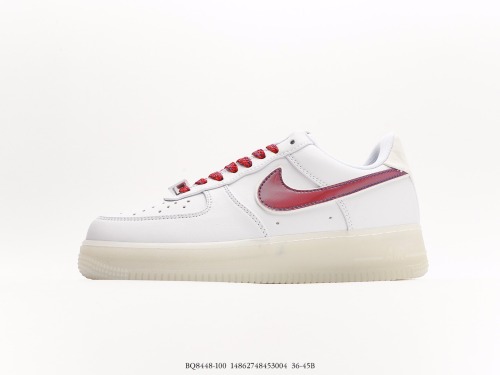 Nike Air Force 1  de LO MIO  Air Force Low -top classic versatile leisure sneakers  white patent leather purple cricket soles  Style:BQ8448-100