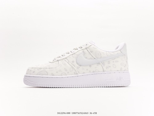 Nike Air Force 1’07 Low ESSWHITE PAISLEY Classic Low Gangs Leisure Sneakers  canvas white gray waist fruit  Style:DG2296-088