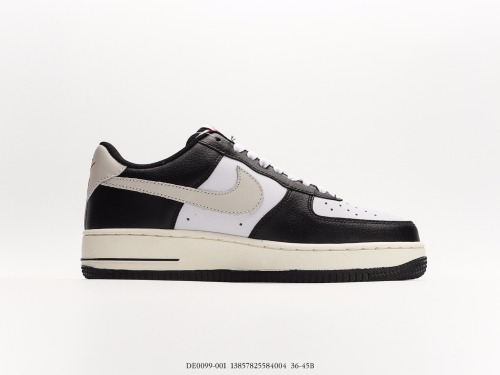 Nike by you Air FORCE 1 '07 Low Retro SP Low -gang classic versatile sports sneakers  leather black and white small San Francisco  Style:DE0099-001