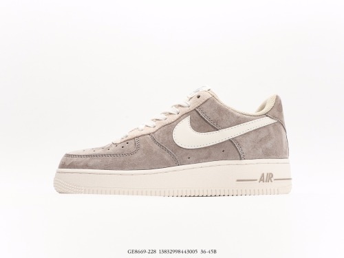 Nike Air Force 1′07 Lowgreybeige classic Low -end leisure sneakers  suede deep gray gray white  Style:GE8969-228