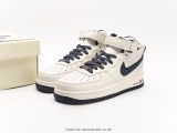 Nike Air Force 1’07 MID Beigenavy Classic Gives the wild leisure sneakers  leather rice white navy blue  Style:PA0920-508