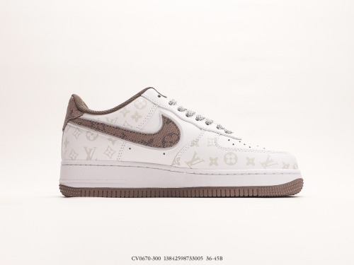 Nike Air Force 1 '07 Low LV joint Low -top casual board shoes Dark Night Elves Brown denim custom exclusive shoe box Style:CV0670-300