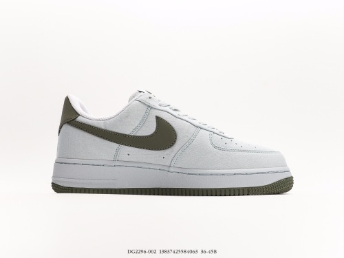 Nikeair Force 1’07 Low QSFOG BLUEARMY Green classic Low -end leisure sneakers  canvas smog Blue Army green  Style:DG2296-002