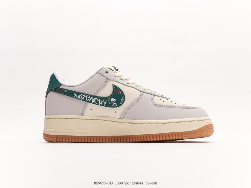 Nike Air Force 1 '07 Low joint model Low -top casual board shoes  white gray green  Low -top casual sports shoes Style:BS9055-813
