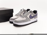 Nike Air Force 1′07 Low SUEDERAT GRAYBLACKPURPLE Classic Low -Gangs Leisure Sneakers  Beymozer Gray Black Purple Hook  Style:HH9636-056