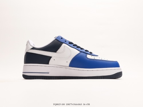 Nike Air Force 1 Low White Deep Blue Stroke Low Broken Rapid Casual Sneakers Style:FQ8825-100
