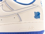 UNDEFEATED X Nike Air Force 1′07 Lowbeigegreen 3M Classic Low Low -Bannia Sneaked Sneakers  Bei White Blue Blue Car Line Five Bar Printing  Style:UN1570-680