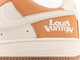 Louis Vuitton x Nike Air Force 1 07 Lv8 BeigeyeLow LV classic versatile sports sneakers  yelLow rice white LV print  Style:HX123-008