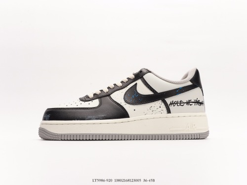 Nike Air Force 1 Low wild casual sneakers  black and white gray  Style:LT5986-920