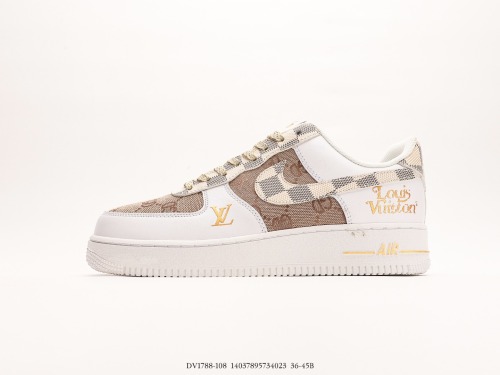 Louis Vuitton x Nike Air FORCE 1 Low Low -top sports casual board shoes Style:DV1788-108