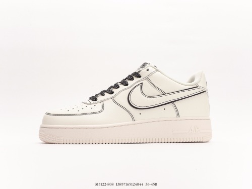 Nike Air Force 1 '07 Lowmilk Whitebrown Classic Low -Gangs Leisure Sneakers  Leather Rice White Light Brown Car Line  Style:315122-808