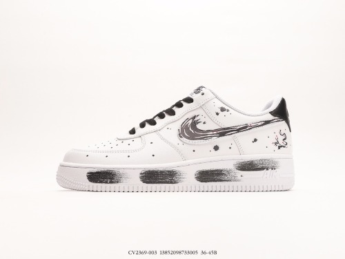 Nike Air Force 1 Low '07 casual Low -top shoes Chinese Feng ink graffiti full palm mid bottom steel print, pull gang perfect Style:CV2369-003