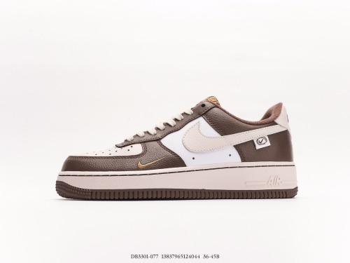 Nike Air Force 1’07 Lowbrownbeigeolive Green Classic Low -Bannia Casual Sneakers  Switch Rice White Coffee Hook  Style:DB3301-077