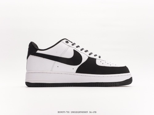 Nike Air Force 1 07 LV8 LowKUNG Fu Panda series classic Low -end leisure sneakers  leather black and white kung fu panda  Style:BS9055-701