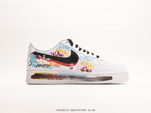 Nike by you Air FORce 1 '07 Low Retro SP Low -top classic versatile sneakers  make old graffiti custom color scheme printing  Style:CW2288-111