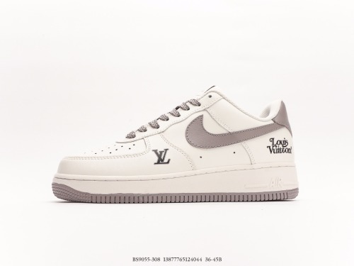 Nike Air Force 1 '07 White Gray LV Print Low -top casual shoes Style:BS9055-308