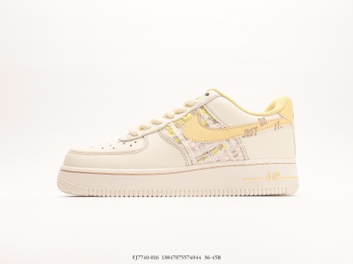Nike Air Force 1’07 Lowjust Do IT Classic Low Gangs Leisure Sneakers  Rice White Pink Pink Pink YelLow Weaving Small Fragrance  Style:FJ7740-016