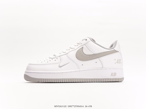 Nike Air Force 1 '0740th Anniversarywhite Grey Classic Low Low -Bannia Casual Sneaker  40th Anniversary White Gray Hook  Style:MN5263-121