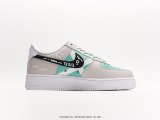 Nike Air Force 1 07 LV8GAME Overon Play Future Technology Gray Blue Classic Various Leisure Sneakers  Leather Gray Pink Blue Gradient Game Print  Style:CW2288-111